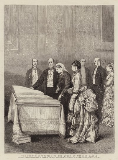 The French Deputation to the Queen at Windsor Castle by Joseph Nash